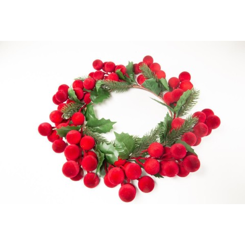 GHIRLANDA CON BACCHE VELLUTO T.20-40CM.